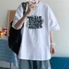Moda Masculina Tendência Verão Marca Tendência Nova Padrão Texto Jovem Popular Digital Manga Curta Gola Redonda Camiseta Estampada Letras