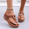 Comercio Exterior Transfronterizo Zapatos de Mujer Verano Nuevos Sandalias de Chancla con Cuña para Playa Sandalias de Estilo Europeo y Americano para Mujer en Stock