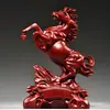 Figura de Caballo Tallada en Madera Maciza Roja, una Pieza Decorativa Exitosa para los Doce Animales del Zodiaco, Adecuada para Decoración del Hogar, Sala de Estar y Oficina