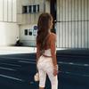 Nuevo 2025 Transfronterizo Encaje Calado Ajustado Sexy Caliente Sexy Cuello Halter Escote Profundo Ajustado Mono para Mujer