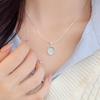 Bajo el Árbol Banyan Collar de Plata S925 Ovalado Aguamarina Piedra Lunar Femenino Nicho Ins Celebridad de Internet Cadena para Clavícula Regalo para Novia