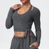 Pantalones Anchos de Pierna con Cordón Transpirables Europeos y Americanos Transfronterizos Ropa Deportiva de Yoga con Tirantes de Moda y Mangas Largas