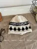 Parque para Cães|Chapéu de Lã Tricô Xadrez Ilha de Skye Versátil Outono/Inverno Chapéu para Frio Cor Mista Tricô Dupla Camada Faz o Rosto Parecer Menor
