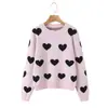 Suéter de punto casual de moda con estampado de corazón, el más vendido en AliExpress europeo y americano, transfronterizo