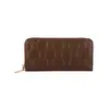 Carteira Multifuncional Transfronteiriça 2024 Nova Moda Feminina Longa Padrão Quadrado Pressionado Carteira Clutch com Zíper Porta Cartões