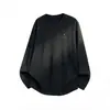 Camiseta de Manga Larga Han Lu Raglán Costuras en Contraste Tacto Frío para Hombre, Otoño Ajuste Sencillo Estilo Deportivo Fitness Casual Top para Exteriores.