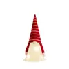 2025 Nuevo Modelo Adorno de Árbol de Navidad Estrella Hombre Viejo sin Rostro que Brilla Muñeco para Escaparate Gorro Tejido con Luces Gnomo Decoración Navideña
