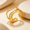 Anillo de Acero Titanio Prensado en Aceite de Moda Transfronterizo Versátil de Gama Alta Anillo Abierto para Dedo Índice Personalidad Nicho Sentido del Diseño Anillo Mujeres
