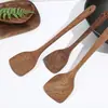 Asas de frango não laqueadas espátula de madeira panelas antiaderentes espátula de fritar espátula de saltear colher de sopa escorredor conjunto completo de logotipo gravado