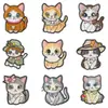 Patch Bordado de Gatinho Fofo Desenho Animado Gatinho Desenho Animado Patch Adesivo para Termocolar para Roupas Infantis, Bolsas, Patch para Roupas DIY
