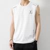 Chaleco de seda de hielo para hombre, moderno, fino, de cuello redondo, de malla, transpirable, de secado rápido, deportivo, ancho, sin mangas, de verano