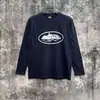 Camisetas Casuales Sueltas de Manga Larga Raglán con Bloques de Color Estampado de Letras Alcatraz para Hombre y Mujer Marca de Moda al por Mayor Transfronteriza