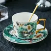 Xícara de café de luxo vintage com toque requintado e de alta qualidade, conjunto de xícaras de chá da tarde em porcelana, conjunto de chá, presente de aniversário e inauguração de casa