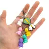 Venta Caliente Dibujo Animado Abejita Tarro de Miel Brocheta Llavero Divertido Figura 3D de PVC Llavero Regalo Pequeño Creativo