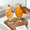 Taza de Vidrio Ins de Estilo Coreano de Moda Taza para Jugos Taza para Bebidas de Alto Valor Taza para Cócteles Taza para Bebidas Frías Soda Agua con Gas