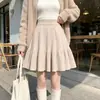 Falda de Punto de Cintura Alta Versátil y de Moda para Mujer 2026 Otoño/Invierno Nueva Mini Falda Casual de Punto Adelgazante Línea A Tendencia