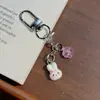 Trébol de cuatro hojas hecho a mano cordón CCD conejo con cuentas DIY cadena para teléfono girly ins cadena con colgante simple