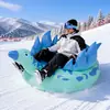 Boia inflável para neve em formato de dinossauro, boia de neve de PVC espessado, tubo de esqui para atividades de inverno ao ar livre para adultos e crianças