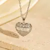 Colar de Amor Transfronteiriço com Pedras Doces Incrustadas para Mulheres Cobre Banhado a Ouro Real Zircônia Microincrustada Coração Vazado em Forma de Coração Corrente Simples para Clavícula