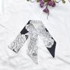 Bufanda Larga de Seda Suave Corbata de Seda Cinturón para el Cabello Cinta con Flor de Camelia Blanca y Negra Lazo para Bolsa Regalo de Acompañamiento Cinturón Bufanda Pequeña
