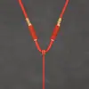 Cinnabar Waterfly Sand Cordón de Collar Tejido a Mano Colgante Cuerda para Colgar Correa para el Cuello Ajustable