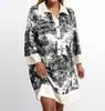 Vestido Francés 3D Impreso Estilo Nuevo 2026 con Solapa Suelta y Mangas Tres Cuartos, Estilo Vacacional, Elegante y Versátil para el Trabajo y el Ocio