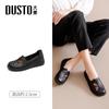 Zapatos de Mujer Dadong 2025 Primavera Zapatos Individuales Estampado a Cuadros Punta Redonda Bordados Zapatos de Cuero Suela Blanda Calzado para Señoras de Mediana Edad y Mayores Mocasines de Tacón Bajo