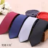 Corbata de hombre 5CM lisa coreana super estrecha rojo grande vino tinto negro azul marino gris plateado gris oscuro