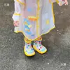Sapatos Aquáticos Infantis de Um Ano, Bolinhas Arco-Íris Transparentes, Galochas Infantis, Meninos e Meninas, Creche para Bebês, Escola, Desenho Animado Fofo