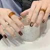 Unhas Usáveis Feitas à Mão Atacado Xiaohongshu Douyin Venda Quente Diamante Borboleta Coração High-End Nail Art Unhas Usáveis 24 Peças