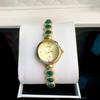 Fotografia em Espécie Sensação Antiga Pulseira de Pulso com Mostrador Pequeno Pulseira Verde Dourada 6912
