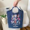 37231 japonês ballchain donut bordado saco de compras nicho commuter grande capacidade nylon shoulder bag