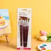 Cross-border flat head oil Brush Set 6 brush set nylon wool blue Rod children's art painting brush 577-6