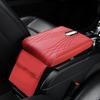 Almofada de apoio de braço de couro napa antiderrapante para carro, armazenamento de papel, almofada para apoio de braço