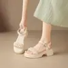 Sandalias de Suela Gruesa Estilo Francés Zhr para Mujer 2026 Nuevo Modelo de Verano Uso al Aire Libre Estilo Hada Elegantes Versátiles Sandalias de Una Correa