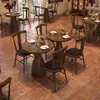 Juego de Mesa y Sillas Retro para Cafetería Mesa y Sillas para Comedor Restaurante Occidental Postre Té con Leche Tienda de Panadería Mesa y Sillas Comerciales para Comedor