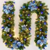 Venta Caliente Transfronteriza Enredadera Navideña Adorno Grueso para Colgar en la Puerta Decoraciones para Árbol de Navidad Set de Corona Dorada Roja