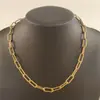 Collar con Hebilla Creativa Geométrica Europeo y Americano Joyería Hecha a Mano Transfronteriza Estilo Harajuku Cadena de Clip de Papel con Hebilla de Una Palabra