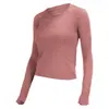 Novas roupas de yoga alta elasticidade sem costura justas femininas esportivas manga longa camiseta 2.0 justa secagem rápida fitness malha elastano