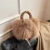 Bolso de Felpa Nuevo Otoño e Invierno Moda de Nicho para Mujer Bolso de Mano de Calabaza Elegante Estilo Extranjero Bolso Cruzado de Hombro para Instagram