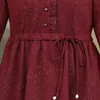 Vestido midi estilo retrô, moderno e elegante, perfeito para primavera e outono, novo design de corte solto com cintura marcada e mangas compridas, adequado para mulheres de meia-idade e idosas