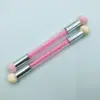 Nova caneta de unha caneta dupla com esponja com broca caneta Halo lavável ferramenta de pintura impressão degradê