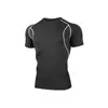 Ropa de fitness elástica ajustada para hombre de comercio exterior transfronterizo, que absorbe la humedad, transpirable, de secado rápido, camiseta deportiva de manga corta con sensación de frescura para correr