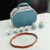 Tetera de Calabaza Flor de Glicinia Yuerui Junyao para Uso Doméstico, Exquisito Juego de Té Kung Fu con Filtro de Taza Individual y Tetera, Dispositivo para Preparar Té de Tetera Individual