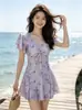 Traje de baño de una pieza conservador y sexy de 26 piezas para tallas grandes, para mamás, adelgazante y que oculta el abdomen, adecuado para aguas termales, trajes de baño estilo falda al por mayor
