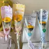 Acompañante Floral para la Temporada de Graduación: Ramo de un solo tallo, Girasol en bolsa OPP, Floristería Arte Floral DIY Empaque de flores hecho a mano