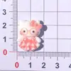 Acessórios de resina coloridos com estampa xadrez de gato para desenhos de celular com cola cremosa, presilhas de cabelo, elásticos de cabelo e decorações de sapatos