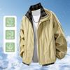 Chaqueta de trabajo de retazos a cuadros con cuello alto, estilo retro americano y japonés, corte holgado, de venta caliente, marca de tendencia transfronteriza para hombre 2025