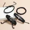 Joias Populares Europeias e Americanas Mais Vendidas Pulseira de Couro Trançado Retrô para Homem Pulseira dos Sonhos Conjunto de Combinação DIY Acessórios