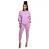 Roupas Sexy Femininas Europeias e Americanas Mais Vendidas da Amazon, Conjuntos Esportivos Populares de Outono e Inverno de Cor Sólida com Mangas Longas e Calças Compridas